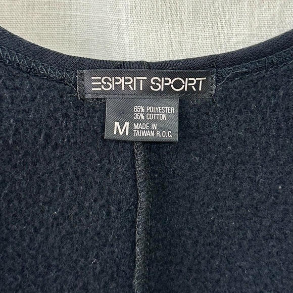 Espirit Sport Vintage 80’s Black Sleeveless Fleece Dress Size: M ( RARE! ) - Picture 3 of 6